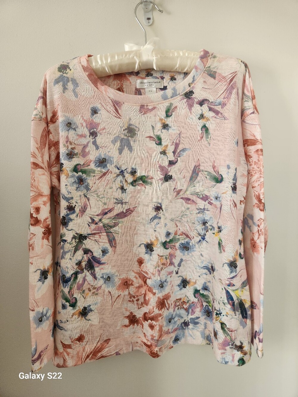 Christopher Banks Floral Crewneck Long-Sleeve Top - Pink